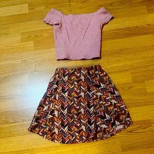 Crop top and skirt set